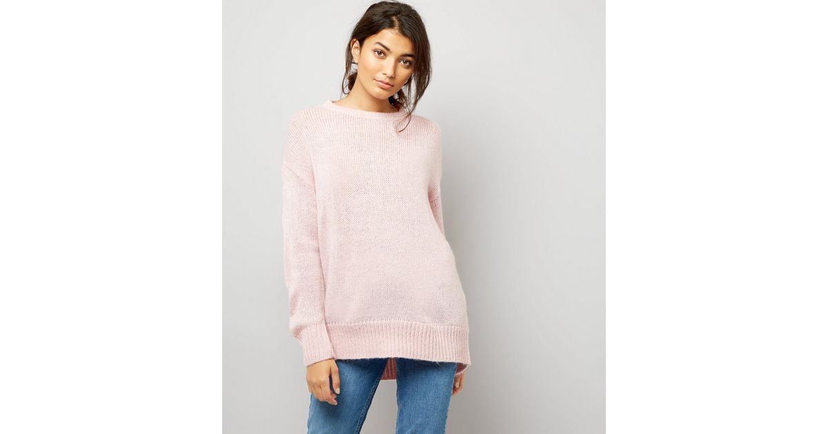 Pink Longline Jumper New Look