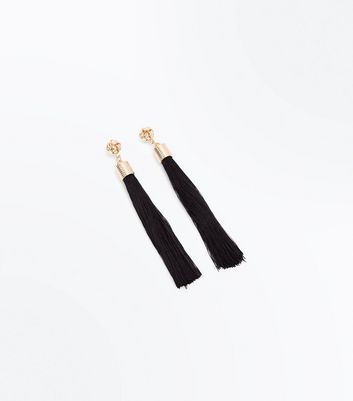 Black Tel Knot Stud Earrings New Look