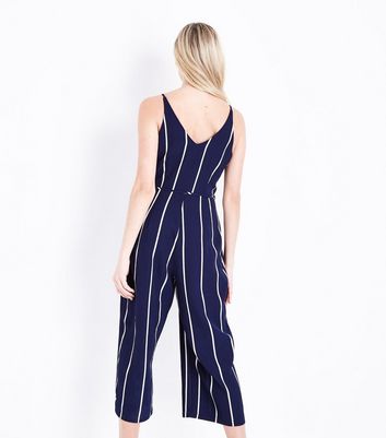 ax paris navy stripe jumpsuit