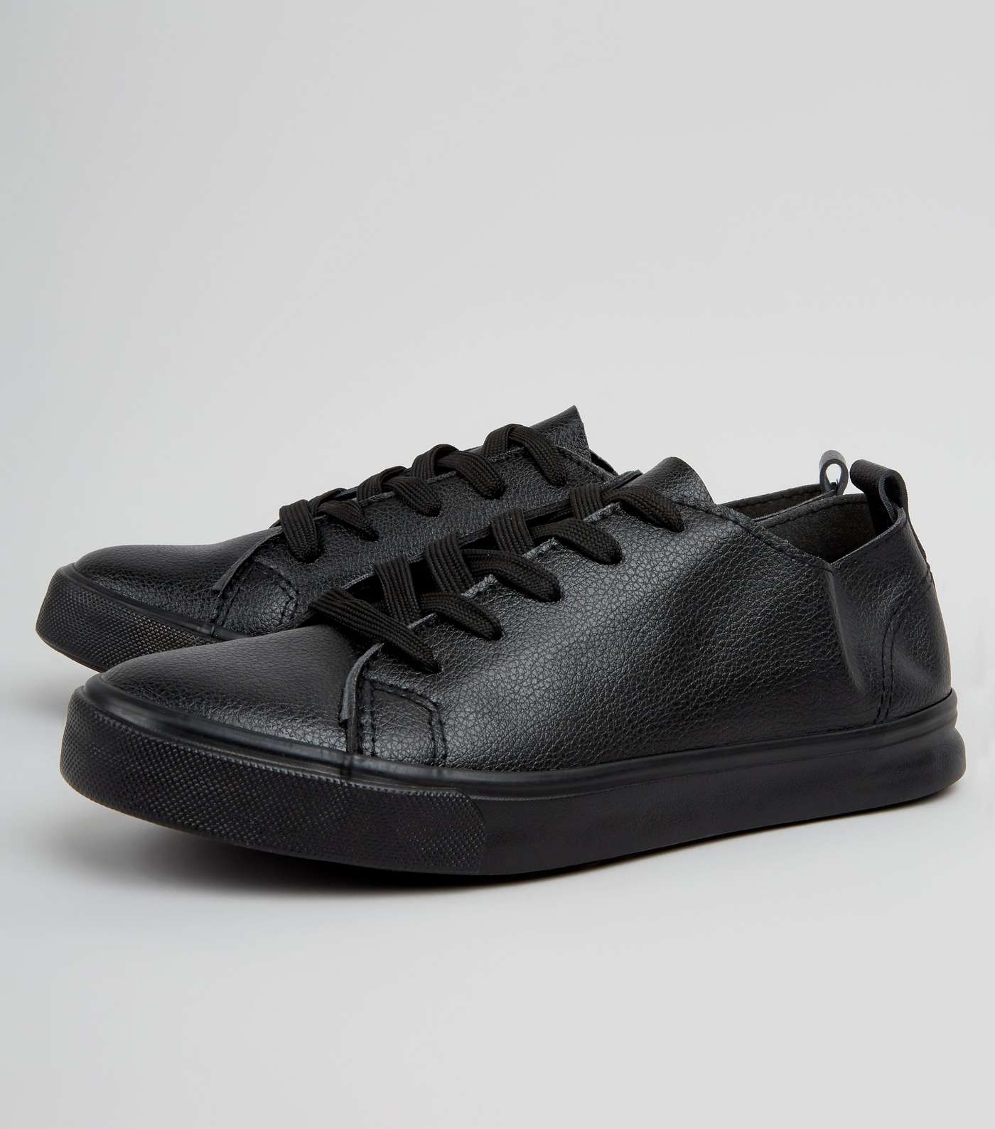 Black Lace Up Trainers Image 4