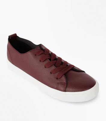 Burgundy Lace Up Trainers | New Look