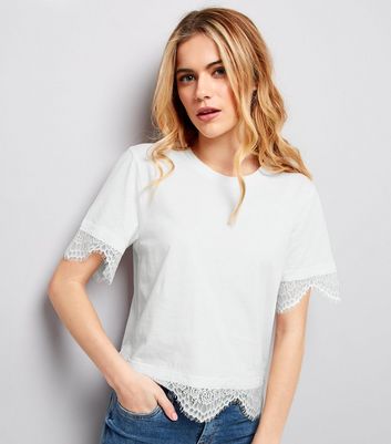 lace hem shirt