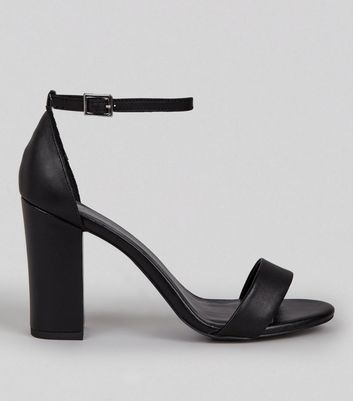 black leather ankle strap shoes