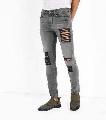 new look grey ripped jeans