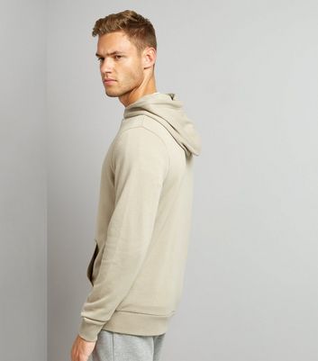 Stone Zip Front Hoodie New Look