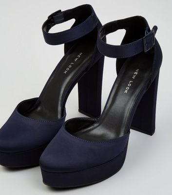 new look navy heels