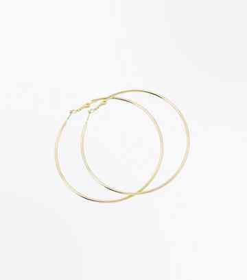 Hoop Earrings Silver Gold New Look Gold Skinny Hoop Earrings