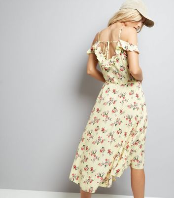 new look yellow wrap dress
