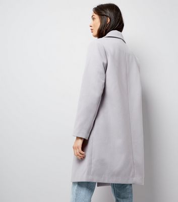 Lilac Collared Longline Coat New Look
