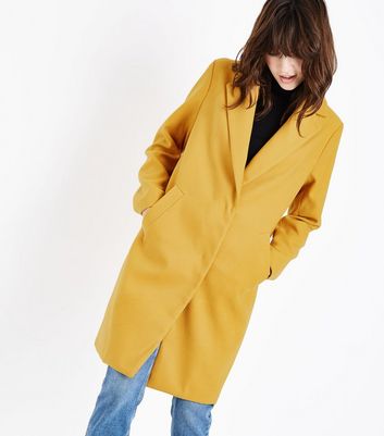 mustard long coat