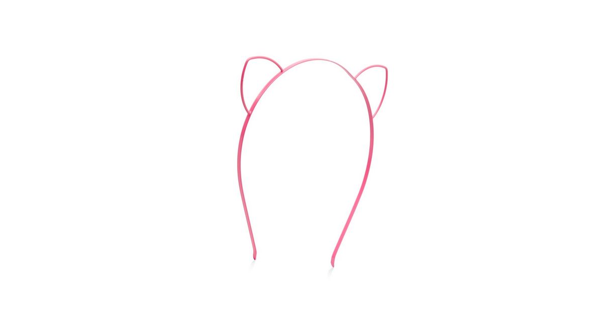 Neon Pink Cat Ears Headband New Look