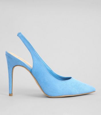 blue wide heels