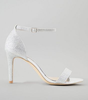 wide fit silver glitter shoes