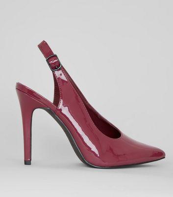 dark red patent shoes