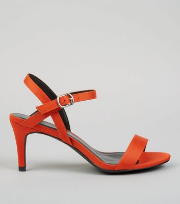 orange satin heels