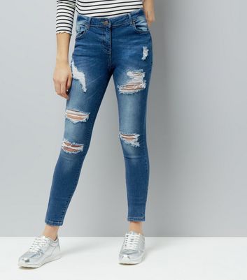 ripped skinny jeans womens new look