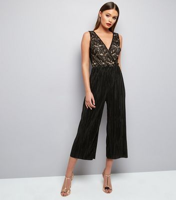 black lace culotte jumpsuit