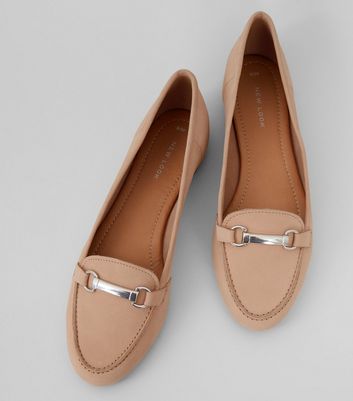 Pink Leather Snaffle Trim Loafers | New 