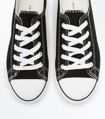 new look black canvas shoes