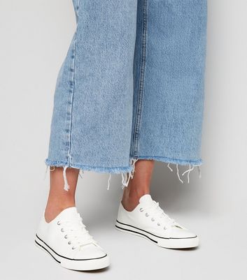 new look white canvas pumps