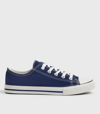 Basket toile best sale bleu marine femme