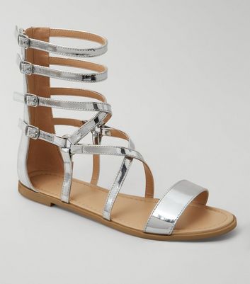 silver gladiator shoes