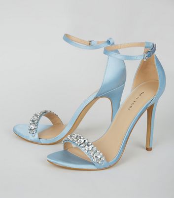 pale blue satin heels