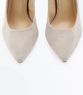 Grey pointed court shoes best sale