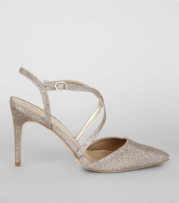 new look heels gold