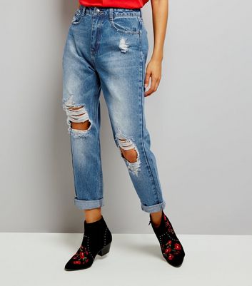 blue ripped jeans new look