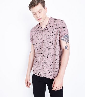 Pink Printed Short Sleeve Shirt New Look