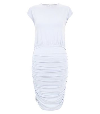 Pale Blue Jersey Ruched Side Bodycon Dress New Look
