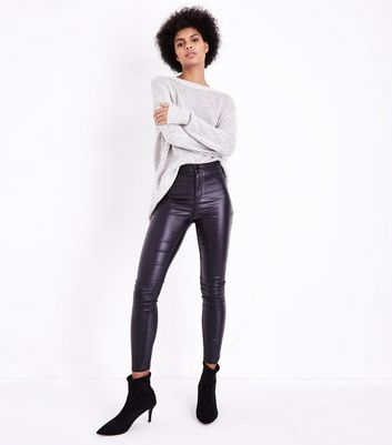 new look faux leather jeans