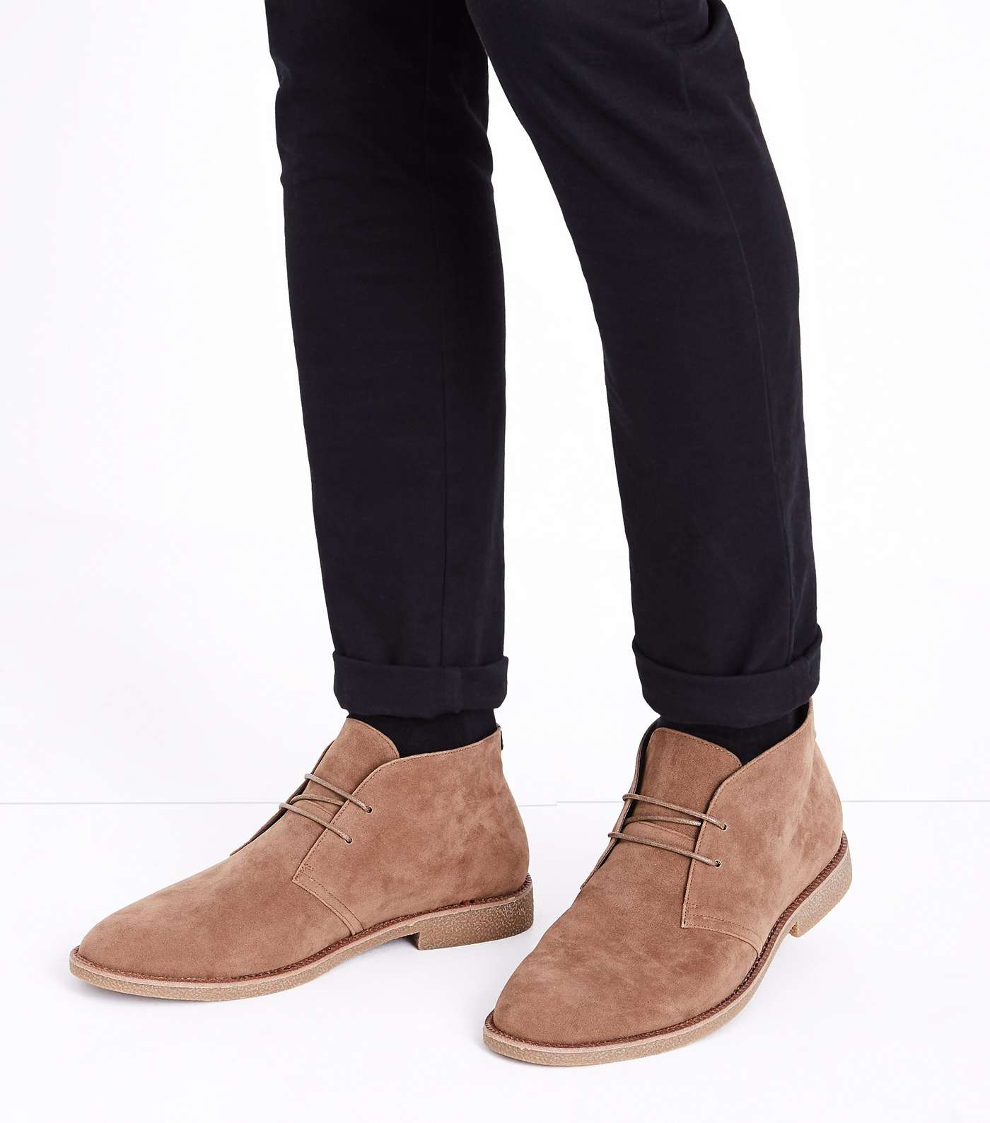Stone Faux Suede Desert Boots Image 2