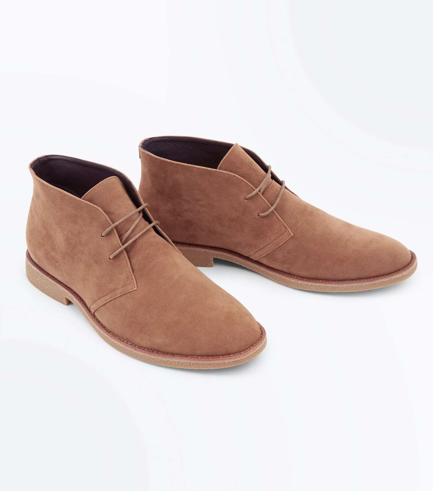 Stone Faux Suede Desert Boots Image 4