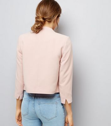 Petite Shell Pink Cropped Jacket New Look