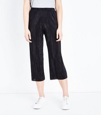 Black Pleated Culottes | New Look