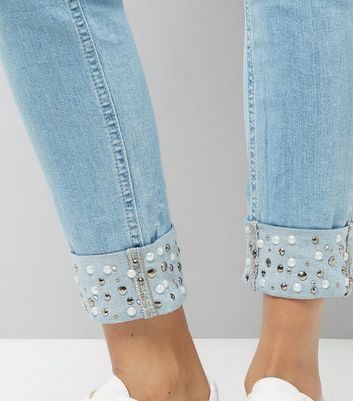 embellished hem jeans