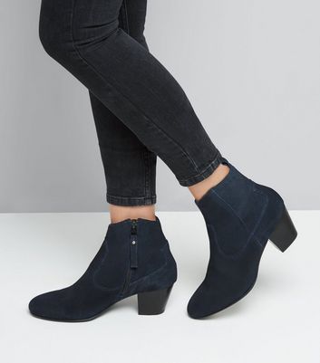 new look navy ankle boots