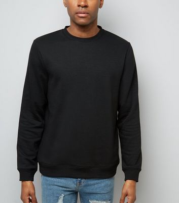 men's black crew neck sweatshirt