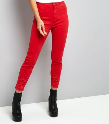 Red jeans new look Clearance