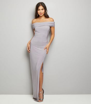 pale grey maxi dress
