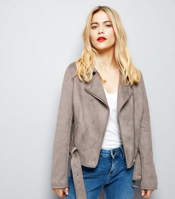 New look 2024 grey suede jacket