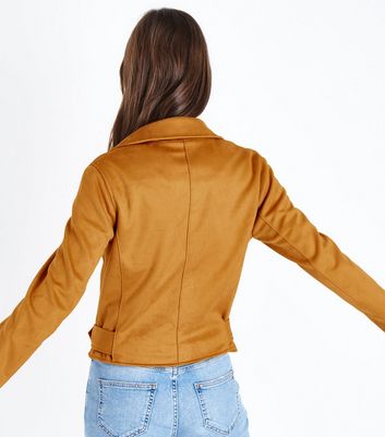 Mustard biker discount jacket new look