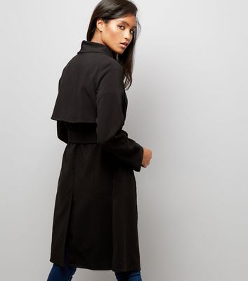 new look black duster coat