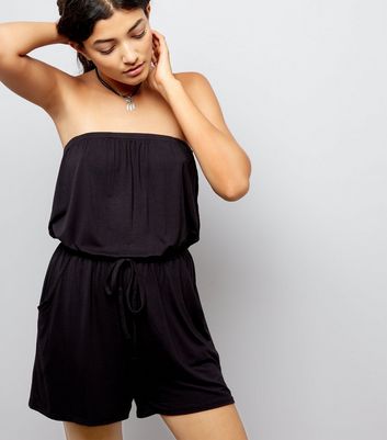 bandeau playsuit black