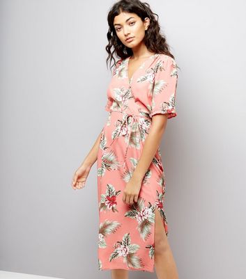 new look coral dress