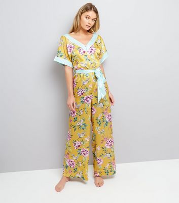 satin floral jumpsuit