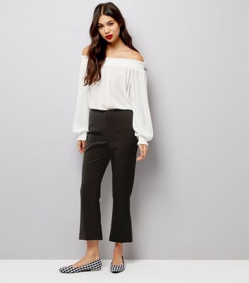 ladies black cropped trousers