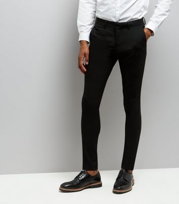 mens super skinny trousers black